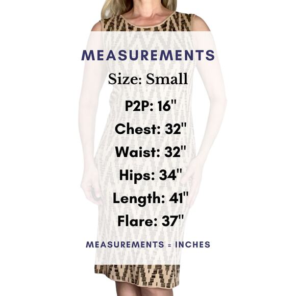 Vintage Jones New York Chevron Sweater Dress S Knit Midi Sheath - Picture 7 of 9